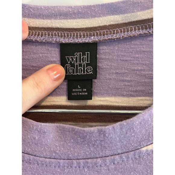 Wild Fable Striped Long Sleeved Crop Shirt - Picture 4 of 8